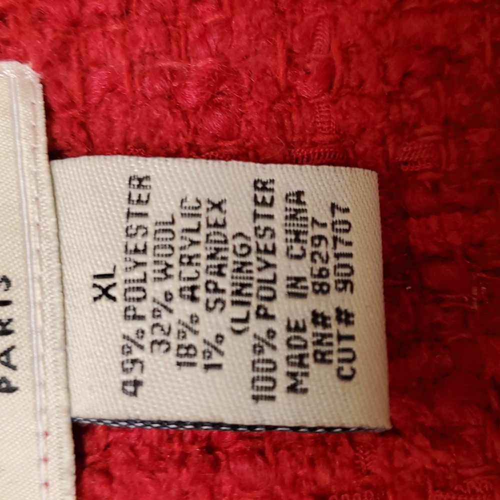 Vertigo Paris Red Tweed Fringe Dress Coat Size XL - Picture 11 of 11
